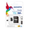 ADATA 32GB MicroSDHC UHS-I Class10 +SD adapter