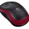 LOGITECH M185 Cordless Notebook Mouse USB black red