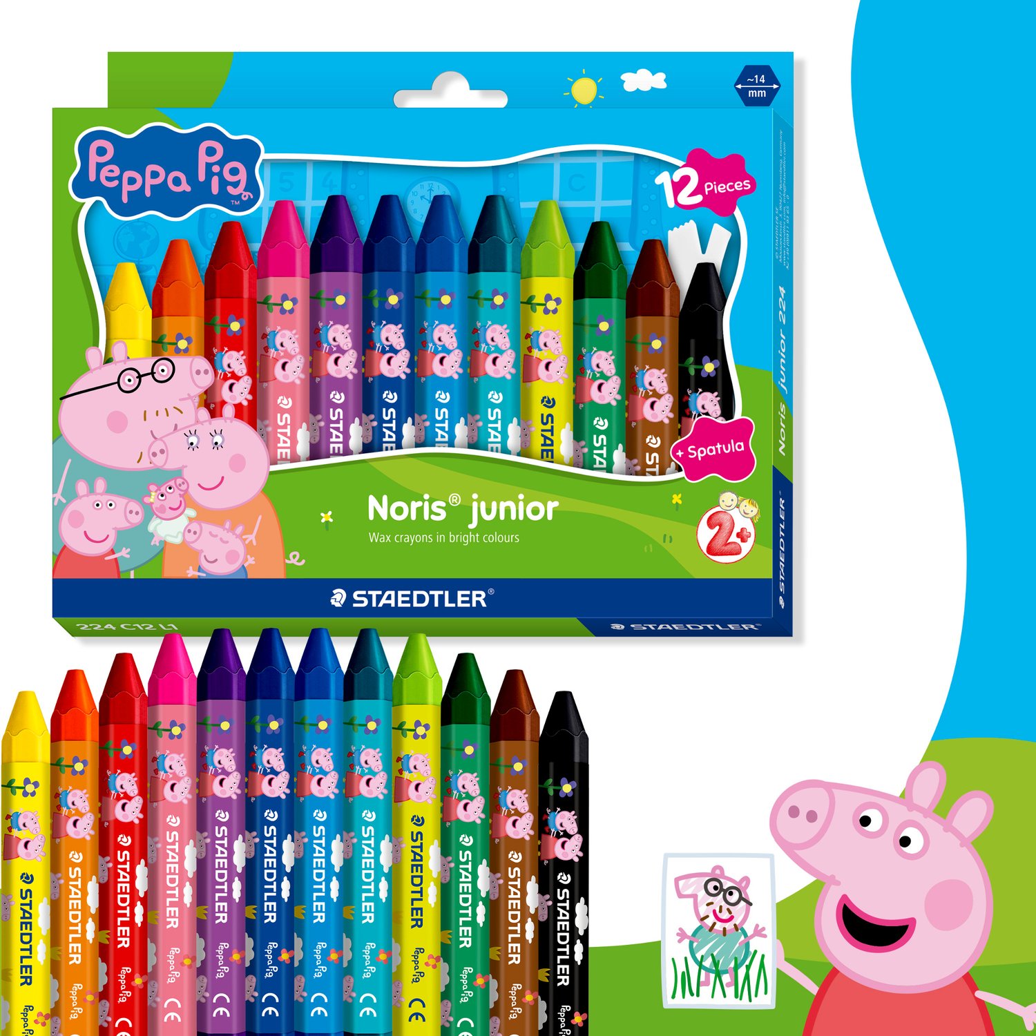 Vahakriidid 12v Põrsas Peppa,Junior Noris Staedtler