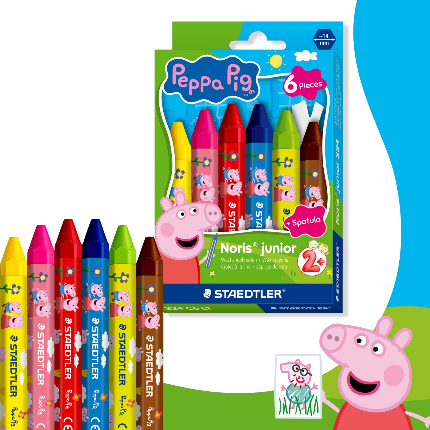 Vahakriidid 6v Põrsas Peppa,Junior Noris Staedtler