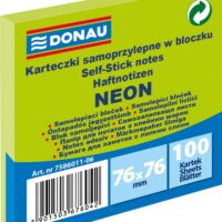 Märkmepaber iseliimuv Donau neoonroheline 76x76mm (pakis 100 lehte)
