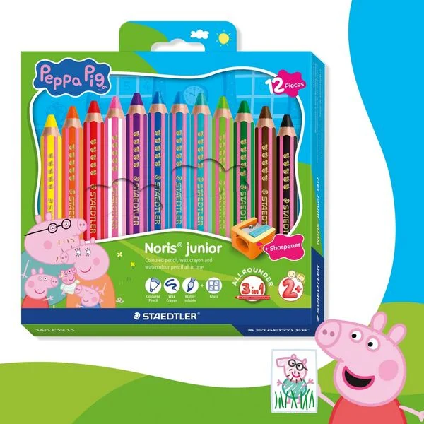 Värvipliiats 12v,Põrsas Peppa+teritaja+2+ Staedtler
